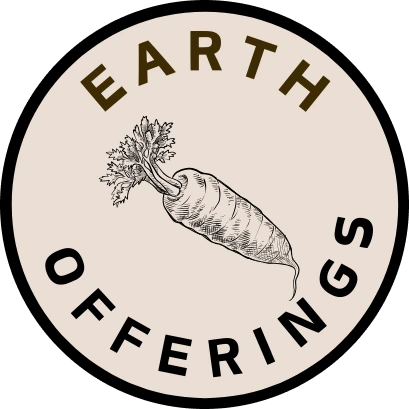 A round logo for earth offerings